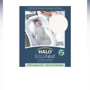 Halo | 2 White Bassinet Fitted Sheets